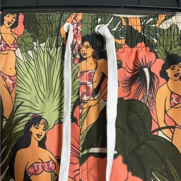 DuVin Design Beach Babes Tropical Print Swim Shorts, Novelty, Quick Dry Fabric. - Picture 10 of 15